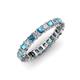 3 - Allie 3.00 mm Princess Cut London Blue Topaz and Lab Grown Diamond Eternity Band 