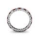 4 - Allie 3.00 mm Princess Cut Red Garnet and Lab Grown Diamond Eternity Band 