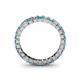 4 - Allie 3.00 mm Princess Cut London Blue Topaz and Lab Grown Diamond Eternity Band 