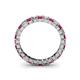 4 - Allie 3.00 mm Princess Cut Ruby and Lab Grown Diamond Eternity Band 