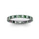 2 - Allie 2.50 mm Princess Cut Lab Created Emerald and Lab Grown Diamond Eternity Band 