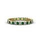 1 - Allie 2.50 mm Princess Cut Lab Created Emerald and Lab Grown Diamond Eternity Band 