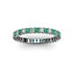 2 - Allie 2.50 mm Princess Cut Emerald and Diamond Eternity Band 