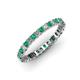 3 - Allie 2.50 mm Princess Cut Emerald and Diamond Eternity Band 