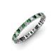 3 - Allie 2.50 mm Princess Cut Lab Created Emerald and Diamond Eternity Band 