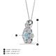 4 - Alice 5.00 mm Round Aquamarine and Diamond Floral Halo Pendant Necklace 