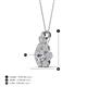 4 - Alice 5.00 mm Round Moissanite and Diamond Floral Halo Pendant Necklace 