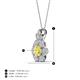 4 - Alice 5.00 mm Round Lab Created Yellow Sapphire and Diamond Floral Halo Pendant Necklace 