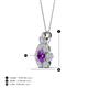 4 - Alice 5.00 mm Round Amethyst and Diamond Floral Halo Pendant Necklace 