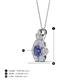 4 - Alice 5.00 mm Round Iolite and Diamond Floral Halo Pendant Necklace 