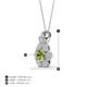 4 - Alice 5.00 mm Round Peridot and Diamond Floral Halo Pendant Necklace 