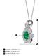 4 - Alice 5.00 mm Round Emerald and Diamond Floral Halo Pendant Necklace 