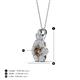 4 - Alice 5.00 mm Round Smoky Quartz and Diamond Floral Halo Pendant Necklace 