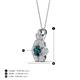 4 - Alice 5.00 mm Round London Blue Topaz and Diamond Floral Halo Pendant Necklace 