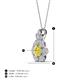 4 - Alice 5.00 mm Round Yellow and White Diamond Floral Halo Pendant Necklace 