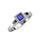 1 - Ian 0.85 ct Princess Cut Created Blue Sapphire Solitaire Ring 