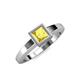 1 - Ian 0.85 ct Princess Cut Created Yellow Sapphire Solitaire Ring 