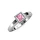 1 - Ian 0.90 ct Princess Cut Pink Tourmaline Solitaire Ring 