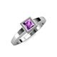 1 - Ian 1.00 ct Princess Cut Amethyst Solitaire Ring 