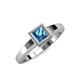 1 - Ian 1.38 ct Princess Cut Blue Topaz Solitaire Ring 