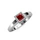 1 - Ian 1.35 ct Princess Cut Red Garnet Solitaire Ring 