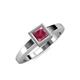 1 - Ian 1.25 ct Princess Cut Rhodolite Garnet Solitaire Ring 