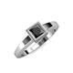 1 - Ian 1.00 ct Princess Cut Black Diamond Solitaire Ring 