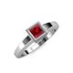 1 - Ian 0.85 ct Princess Cut Created Ruby Solitaire Ring 