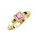 1 - Ian 0.85 ct Princess Cut Created Pink Sapphire Solitaire Ring 