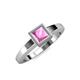 1 - Ian 0.85 ct Princess Cut Created Pink Sapphire Solitaire Ring 