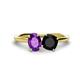 1 - Tanya Oval Shape Amethyst & Cushion Shape Black Onyx 2 Stone Duo Ring 