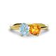 1 - Tanya Oval Shape Aquamarine & Cushion Shape Citrine 2 Stone Duo Ring 