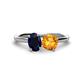 1 - Tanya Oval Shape Blue Sapphire & Cushion Shape Citrine 2 Stone Duo Ring 