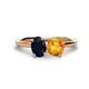 1 - Tanya Oval Shape Blue Sapphire & Cushion Shape Citrine 2 Stone Duo Ring 