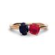 1 - Tanya Oval Shape Blue Sapphire & Cushion Shape Ruby 2 Stone Duo Ring 