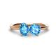 1 - Tanya Oval & Cushion Shape Blue Topaz 2 Stone Duo Ring 