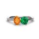 1 - Tanya Oval Shape Citrine & Cushion Shape Emerald 2 Stone Duo Ring 