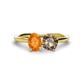 1 - Tanya Oval Shape Citrine & Cushion Shape Smoky Quartz 2 Stone Duo Ring 