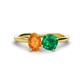 1 - Tanya Oval Shape Citrine & Cushion Shape Emerald 2 Stone Duo Ring 
