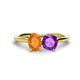 1 - Tanya Oval Shape Citrine & Cushion Shape Amethyst 2 Stone Duo Ring 