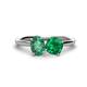 1 - Tanya Oval Shape Lab Created Alexandrite & Cushion Shape Emerald 2 Stone Duo Ring 