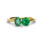 1 - Tanya Oval Shape Lab Created Alexandrite & Cushion Shape Emerald 2 Stone Duo Ring 