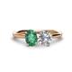 1 - Tanya Oval Shape Lab Created Alexandrite & Cushion Shape Forever One Moissanite 2 Stone Duo Ring 