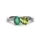 1 - Tanya Oval Shape Lab Created Alexandrite & Cushion Shape Peridot 2 Stone Duo Ring 