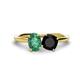 1 - Tanya Oval Shape Lab Created Alexandrite & Cushion Shape Black Onyx 2 Stone Duo Ring 