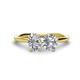1 - Tanya Oval Shape GIA Certified Diamond & Cushion Shape Forever Brilliant Moissanite 2 Stone Duo Ring 