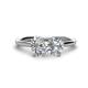 1 - Tanya Oval Shape GIA Certified Diamond & Cushion Shape Forever One Moissanite 2 Stone Duo Ring 