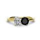 1 - Tanya Oval Shape GIA Certified Diamond & Cushion Shape Black Onyx 2 Stone Duo Ring 