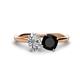 1 - Tanya Oval Shape IGI Certified Lab Grown Diamond & Cushion Shape Black Onyx 2 Stone Duo Ring 