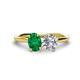 1 - Tanya Oval Shape Emerald & Cushion Shape GIA Certified Diamond 2 Stone Duo Ring 